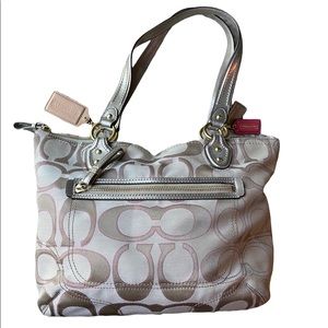 COACH Daisy Outline Signature Metallic Emma Tote